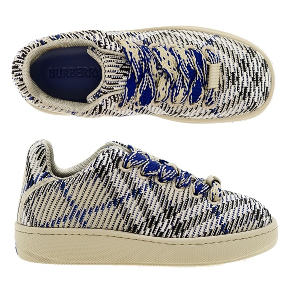 Burberry Knit Box Sneakers Woman Lichen Ip Check Size 38 New - Picture 1 of 7